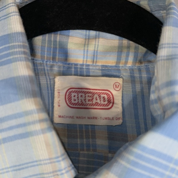 Vintage blue and tan button down - Picture 5 of 11